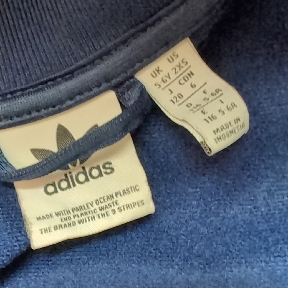adidas Navy and White Kids Track Jacket - Picture 2 of 6